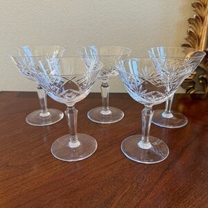 Elegant vintage Crystal Normandy cut Bayel France stemware Set